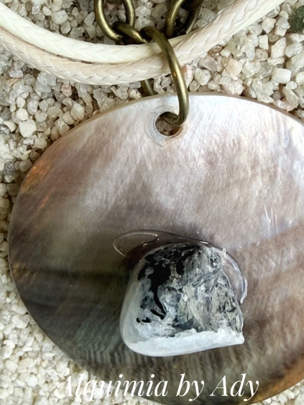 LAYERED CORDS MOONSTONE White Mother-of-Pearl Pendant Necklace